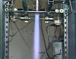 A spark-initiated torch igniter using gaseous oxygen and methane.